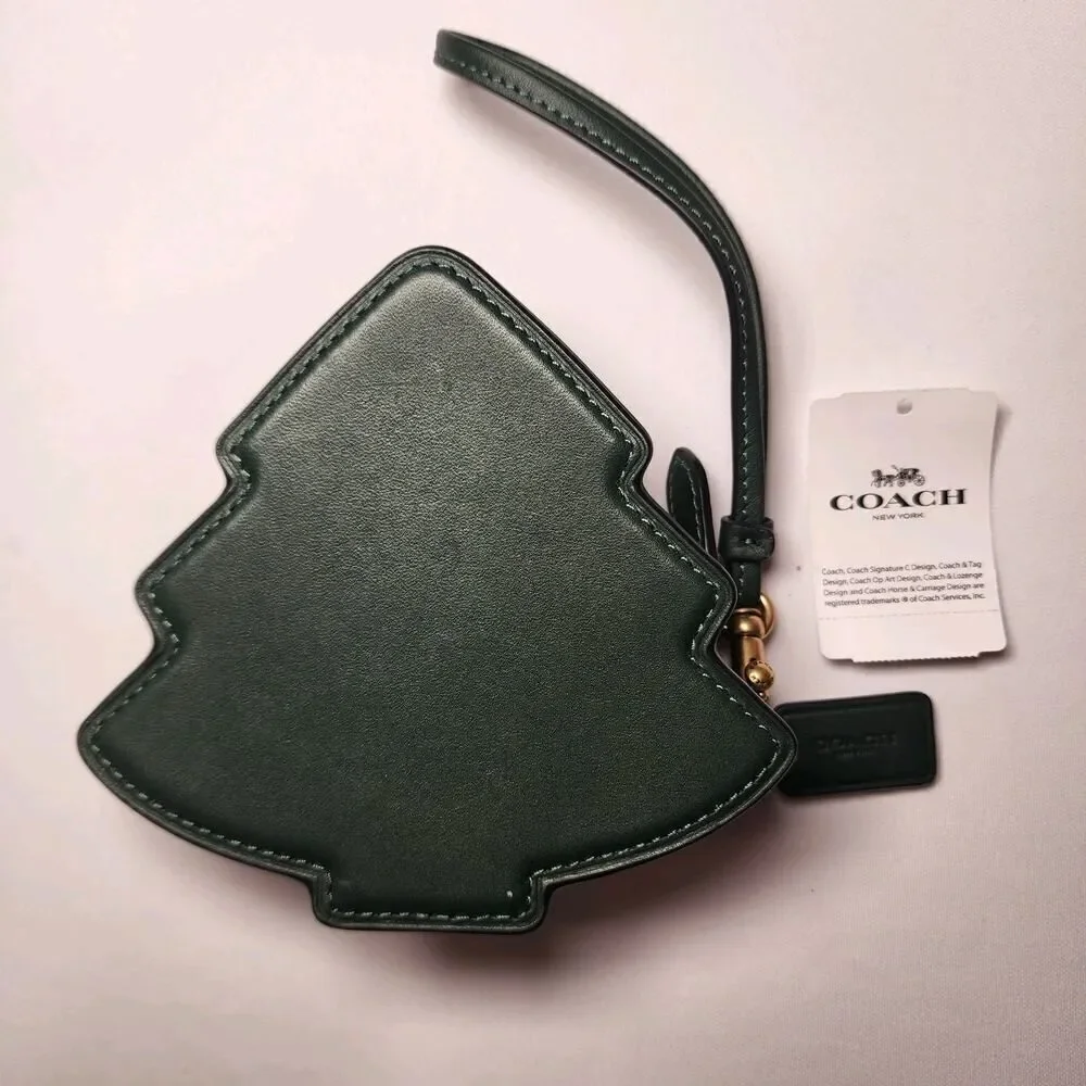 NWT Coach CZ114 Tree Coin Purse Evergreen Amazon Green